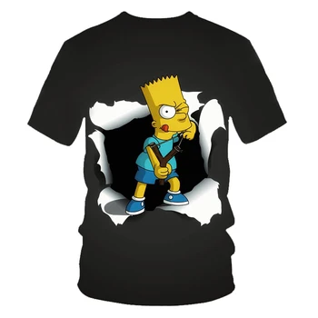 Nové muži ženy obezita T-shirt Simpson 3D T shirt Harajuku legrační karikatúra Simpsonovci T-shirt O-krku-krátke rukáv bežné Tričko
