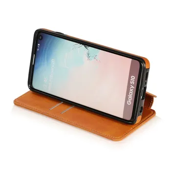 Magnetický Kryt Pre Samsung Galaxy S8 S9 S10 Plus S10e Poznámka 8 9 Prípade Plnej PU Kožené Uzavreté Flip Note8 Note9 Telefón Taška Prípade