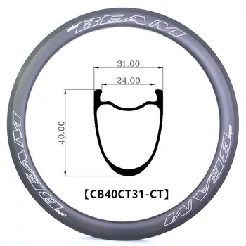 [CB31CT40-700 C] Ultralight 410 g / cm 31mm široká 40 mm Hĺbka 700 C Uhlíka Štrku CX Cestnej Ráfiky Clincher Bezdušové kompatibilné uhlíka kolesá