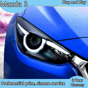 Auto Styling Vedúci svetlo na Mazda 3 Svetlomety 2017-2018 Nová Mazda3 Axela LED Reflektor LED DRL Hid Bi Xenon Auto Príslušenstvo