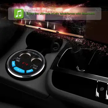 Onever 3 v 1, Bluetooth, FM Vysielač Auto Hudba MP3 Prehrávač handsfree Súprava do Auta Držiak Cigaretový Zapaľovač 2 USB Napájanie