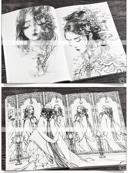 Nové Originálne farebné maľby Gugeli Čínsky Estetické Dávnych Štýl Riadku Kreslenie, maľovanky kniha -Jianhuaxunying