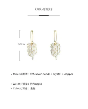 S925 Ihly Náušnice pre Ženy Dlho Crystal Medi Ženy Módne Náušnice, Módne Šperky 2020 Veľkoobchod kórejský Móda