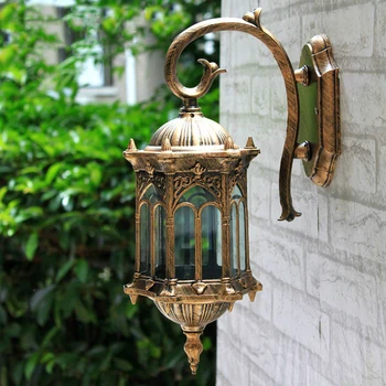 Európa vonkajšie nástenné svietidlo,dážď-dôkaz villa záhradné svietidlá dvore bránou stenu sconce retro dekorácie na čítanie