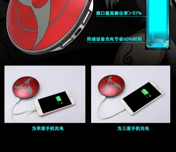 NOVÉ Cool Naruto Napísať kole oči power bank 6800 Štít Prenosné Nabíjačky Hokage Ninjia powerbank Externú Batériu pre všetky telefón