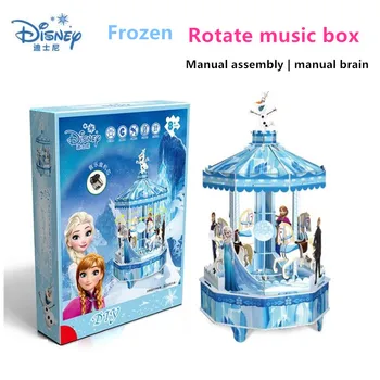 Disney Karikatúry Mrazené DIY kolotoč Stereo Ručné Music Box Rotujúce Music Box Melódie Narodeniny, Vianočné Festival Darček