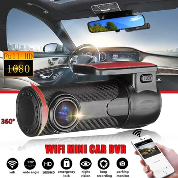 HD 1080P Automatické Vozidla videorekordér Dash Cam Dashcam Mini Car DVR WIFI APP Nighr Vízia 170 Stupňov G-senzor Wifi