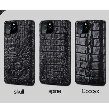 Krokodíl Originálne Kožené puzdro Pre Iphone 11 pro max Pôvodné Luxusný zadný kryt Pre iphone 12 prípade 12 pro max xr xs max fundas