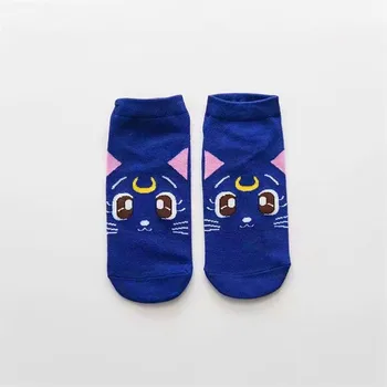 Kawaii 5 Párov Anime Sailor Moon Ponožky Cartoon Výšivky Vzor Bavlnené Ponožky Cosplay Prop Dekor pre Ženy, Dievča Vianočný Darček