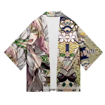 Kimetsu č Yaiba 3D Tlač Japonské Anime Kimono Haori Yukata Cosplay Žien/Mužov v Lete Bežné Pohode Streetwear