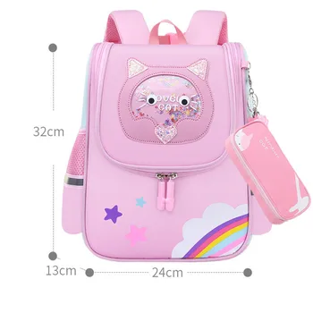 OKKID malé školské tašky pre dievčatá roztomilé zviera tlače bookbag vodeodolného nylonu ceruzka taška základnej školy batoh mš taška