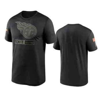 Tennessee Mužov Black 2020 Titans Pozdrav Tím Služby Logo Výkonu T-Shirt