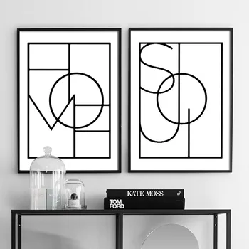 Čierne Biele Abstraktné Plátno obrázok Plagátu Geometrické Minimalistický Tlač Nordic Štýl Stenu Umelecké Maľovanie na Stenu Obrázok pre Obývacia Izba
