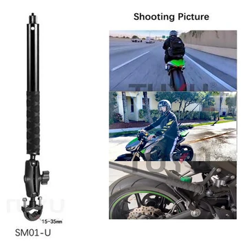 TUYU Motocykel Tretej Osoby Pohľadu Držiak na Riadidlá pre GoPro DJI Insta360 Jeden R X2 Neviditeľné Selfie Stick Príslušenstvo