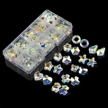 100ks/krabica Najvyššej Kvality Super Lesklé Sklo 14 mm Srdce Korálky Rakúsko Crystal Cross Prívesok na Šperky, Takže DIY Charms Earings