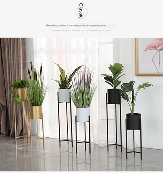 Nordic Moderný Jednoduchý Zlatý Kvetináč Postaviť Železa Kvetina Stand Domov Obývacia Izba Tvorivé Zelený Kôpor Kvet Polica Poschodí Iny