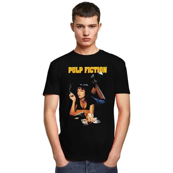 Vintage Pulp Fiction T Shirt Mužov Bavlna Mia Wallace Tričko Quentin Tarantino Tee Top Krátke Rukávy Streetwear T-shirt Merch Darček