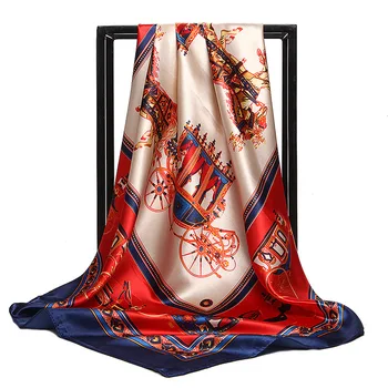 2020 Luxusné Značky Vytlačené 90 cm Kerchief Šatku Ženy, Skutočné Módne Textílie Šatku Veľkoobchod pončo šifón hidžáb šatka