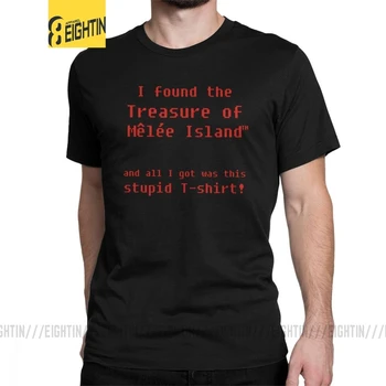 Pánske Hlúpy Monkey Island T Shirt Guybrush Threepwood Pirát Retro Hra Čistej Bavlny Topy Krátke Sleeve Tee Tričko Vytlačené T-Shirt