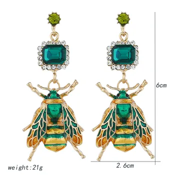 Osobnosti Náušnice pre Ženy, Luxusné Módne Crystal Hmyzu Bee Eardrop Visieť Náušnice Vyhlásenie Náušnice Prívesok