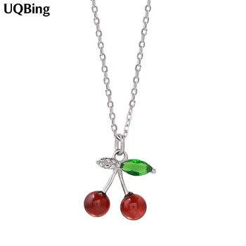 925 Sterling Silver Červeného Prírodného Kameňa Cherry, Granát, Náhrdelníky Pre Ženy Originálne Strieborné Šperky, Náhrdelníky Darček