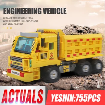 QL0234 Kreatívne Hračky Ciy Inžinierstva Car Dump Truck Model Stavebné kamene, Tehly Montáž Vozidla Deti Vianočné Darčeky, Hračky