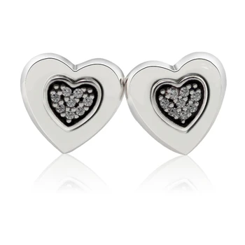 Mincový striebro Šperky Podpis Srdca Náušnice Pre Ženu tvoria Valentína Darček srdce Tvar Stud Náušnice