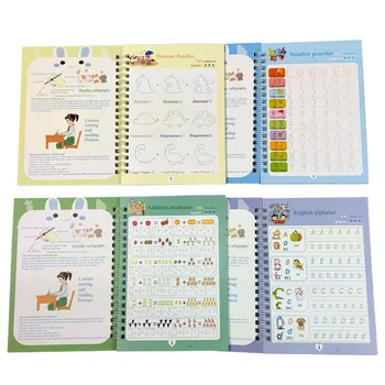 3D Magic Copybook Montessori Hračky pre Deti, Vzdelávacie Hračky pre Dievčatá Kaligrafie Prvé anglické Copybook vo Svete