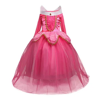 Fancy Rose Dievča Šaty Aurora Šípková Princezná Šaty Cosplay Party Deti Zdobiť Halloween Narodeniny Detí Šaty Vestidos
