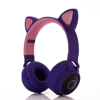 Bezdrôtový Bluetooth 5.0 Headset Mačka Ucho LED Svetlo pre Slúchadlá Stereo Hudobné Slúchadlá Dievča Headset pre PC