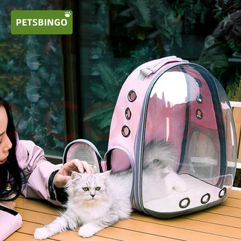 Domáce zvieratá Bingo Transparentné Mačky Batoh Prenosné Vonkajšie Cestovné Malý Pes Taška Priedušná Mačiatko Dopravcu Hangbag pre 6 kg Pet Suppies