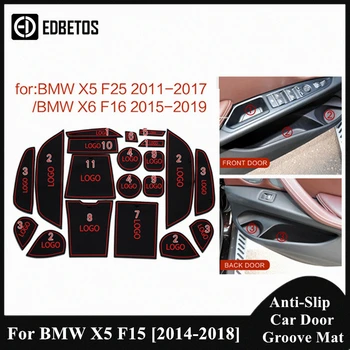 Najnovšie Pre BMW X5 F15 2016 2017 2018 Anti-Slip Dvere Auta Groove Mat Latex protišmykové Rohože Interiéru Pohár Pad Auto Styling