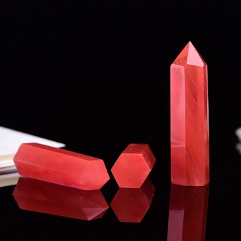 4-7 cm 1pc Umelé crystal Kameň Crystal Bod Uzdravenie Obelisk Červená tavenie Prútik Krásne Ozdoby pre Home Decor