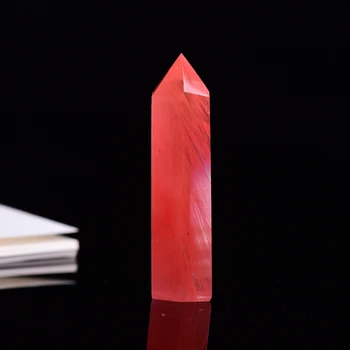 4-7 cm 1pc Umelé crystal Kameň Crystal Bod Uzdravenie Obelisk Červená tavenie Prútik Krásne Ozdoby pre Home Decor