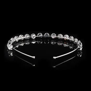 SLBRIDAL Kamienkami Crystal Svadobné Tiara hlavový most Svadobné Princezná Koruny Vlasy Príslušenstvo Družičky Šperky Ženy Headpieces