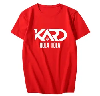 Kpop letné štýl kard k.a.r.d hola hola album istom členskom meno tlač o krku t tričko unisex voľné krátke sleeve t-shirt