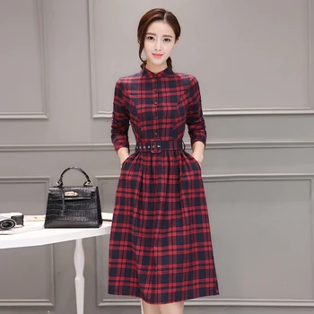 2021 Jeseň Zima Plus Veľkosť Červená Koberčeky Bavlna Midi Šaty Elegantné Ženy kórejský Bodycon tričko Party Šaty s Dlhým Rukávom Vestidos