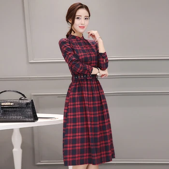 2021 Jeseň Zima Plus Veľkosť Červená Koberčeky Bavlna Midi Šaty Elegantné Ženy kórejský Bodycon tričko Party Šaty s Dlhým Rukávom Vestidos