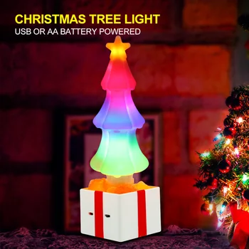 Vianočný Stromček LED Svetlo RGB Flash S Kryštálmi Soli Na Nový Rok Doma Párty Výzdobu