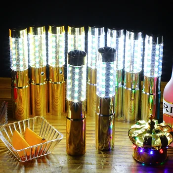 Thrisdar Nabíjateľná LED Stroboskop Taktovkou na Šampanské Víno Uzávery Fliaš KTV Bar, nočný klub LED Bleskom Palice Žiariace strobo Baton