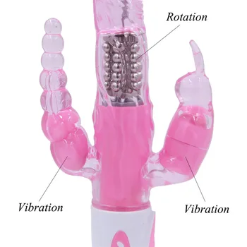 Erotické Intímne Tovaru Triple Radosť Rabbit Vibrátor G-Spot Klitoris Stimulátor Rotačný Vibrátor, Dildo Sexuálne Hračky pre Dospelých Žien