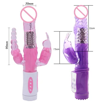 Erotické Intímne Tovaru Triple Radosť Rabbit Vibrátor G-Spot Klitoris Stimulátor Rotačný Vibrátor, Dildo Sexuálne Hračky pre Dospelých Žien