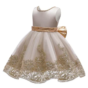 Čipky Backless Sequin Veľký Luk Baby Girl Šaty Princezná Elegantné Narodeninovej Party Šaty Pre Dievča Otvárací Ceremoniál Šaty Dieťa Oblečenie