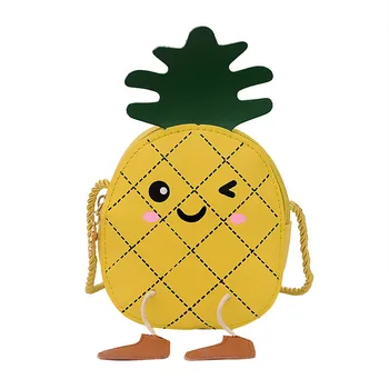Nový roztomilý ananás deti taška malé dievča messenger taška módu cartoon taška cez rameno detské príslušenstvo mince kabelku