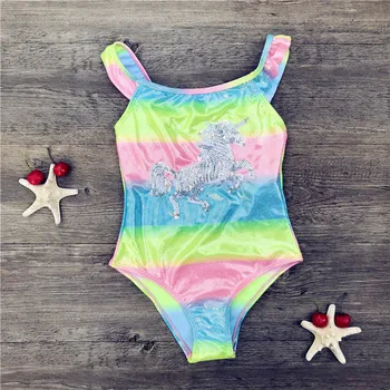 Multi Style Flamingo Tlač Dievčatá Plavky, Plavky 2020 Detské Letné Dievčenské Jednodielne Plavky, Plavky, Plážové Oblečenie A368