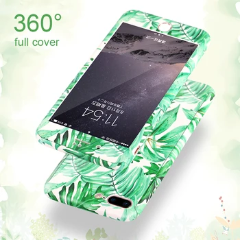 Luxusné 360 Stupeň Ochrany Úplné Pokrytie Telefón puzdro Pre iPhone 6 6 7 8 Plus Maľované Mramoru Kryt pre iPhone XS Max 5 5S 5E Prípade