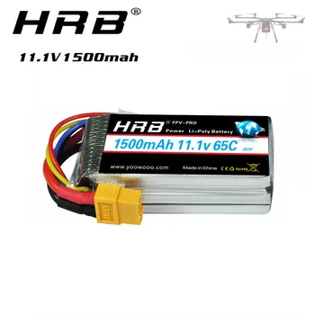 HRB 3S 4S Lipo Batérie 11.1 v 1500mah 14,8 v V 22.2 V 65C XT60 konektor pre rc Wltoys 12428 fpv Drone mini vrtuľník CG033 Autá