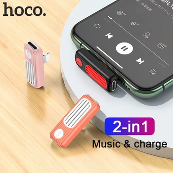 HOCO 3-v-1 Pre Lightning Adaptér Adaptér nabíjačky pre iPhone 12 11 Pro MAX Xs Max XR 8 7 Nabíjačku Splitter Slúchadlá Konvertor