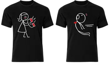 Magnet Láska Stick Údaje Srdce Funny Valentine 14 Párov Zodpovedajúce T Shirt Cartoon t shirt mužov Unisex Nové Módne tričko