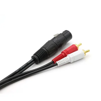 1,5 m XLR zásuvka na 2 RCA Samec Stereo Audio Kábel Y Splitter Drôt, Kábel Konektor pre Mikrofón Viesť Kábel Pre Zmiešavač Zosilňovač Konzoly